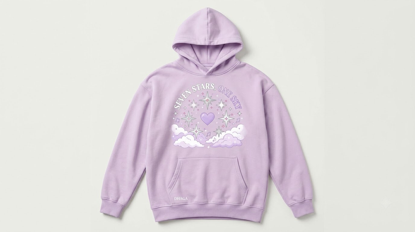 Lilac hoodie from the BTS collection