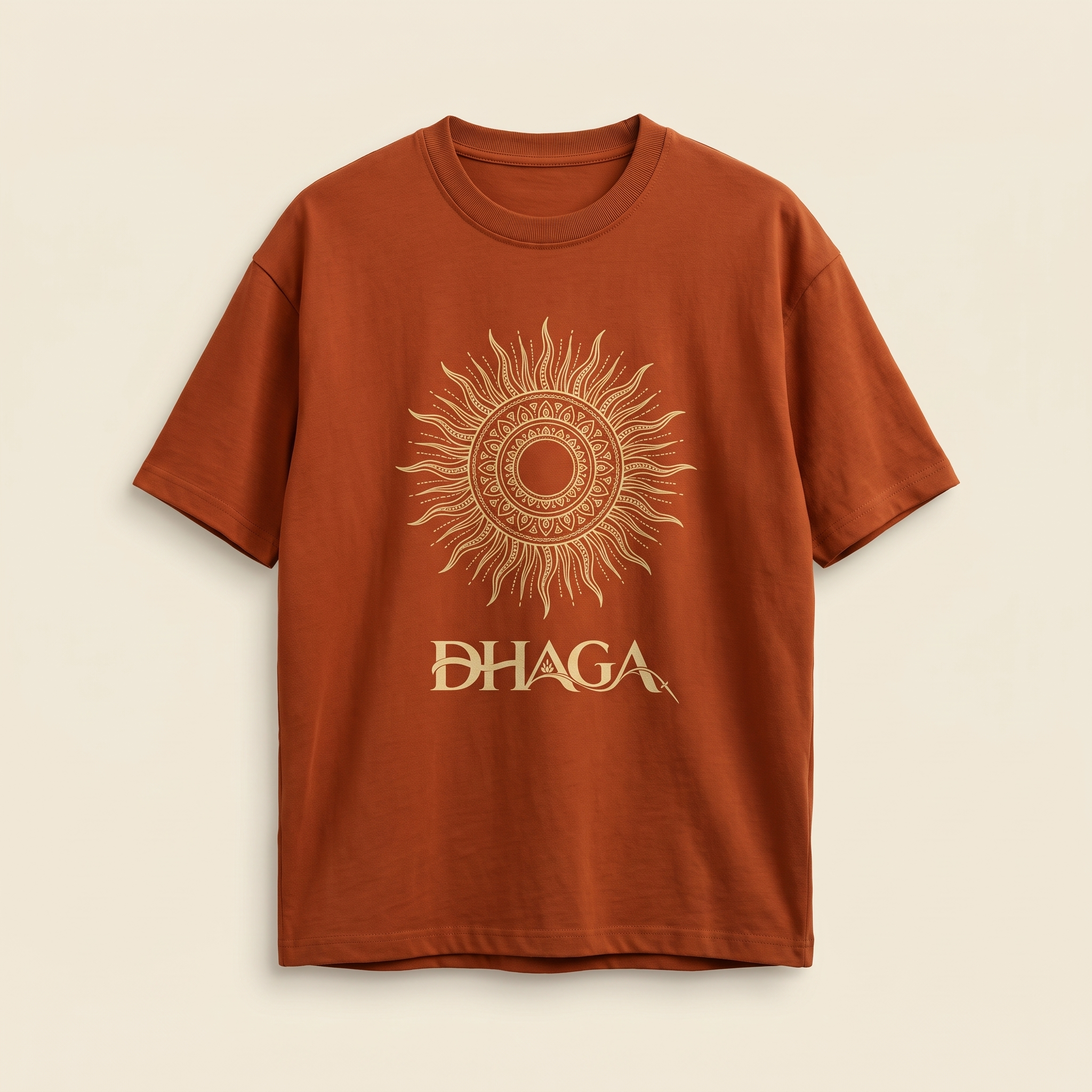 DHAGA T-shirt artwork with a sun motif
